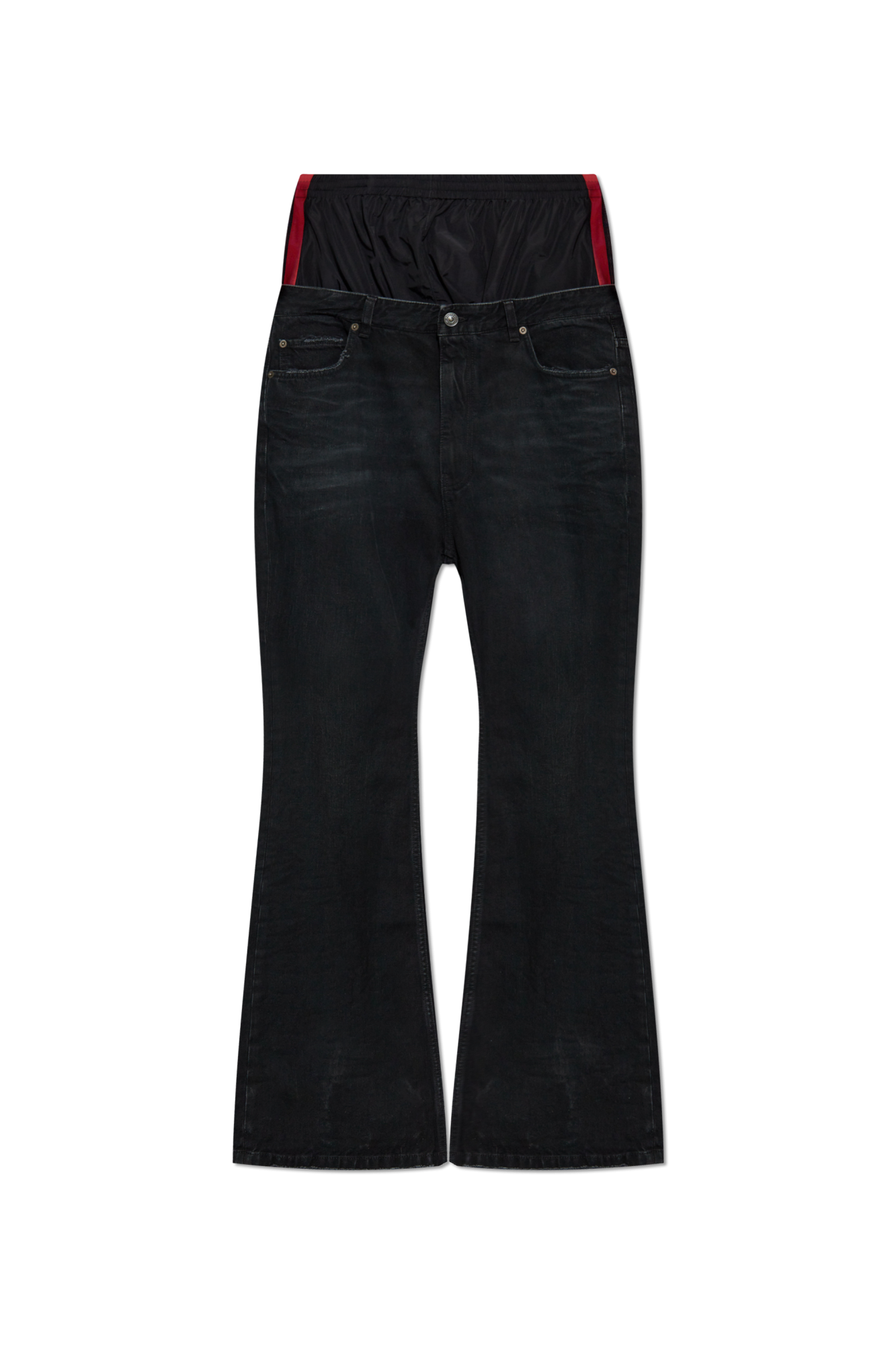 パンツ BALENCIAGA BLACK FLARED PANTS IN VISCOSE Balenciaga Activewear Flared Slim Pants | Saks Fifth Avenue